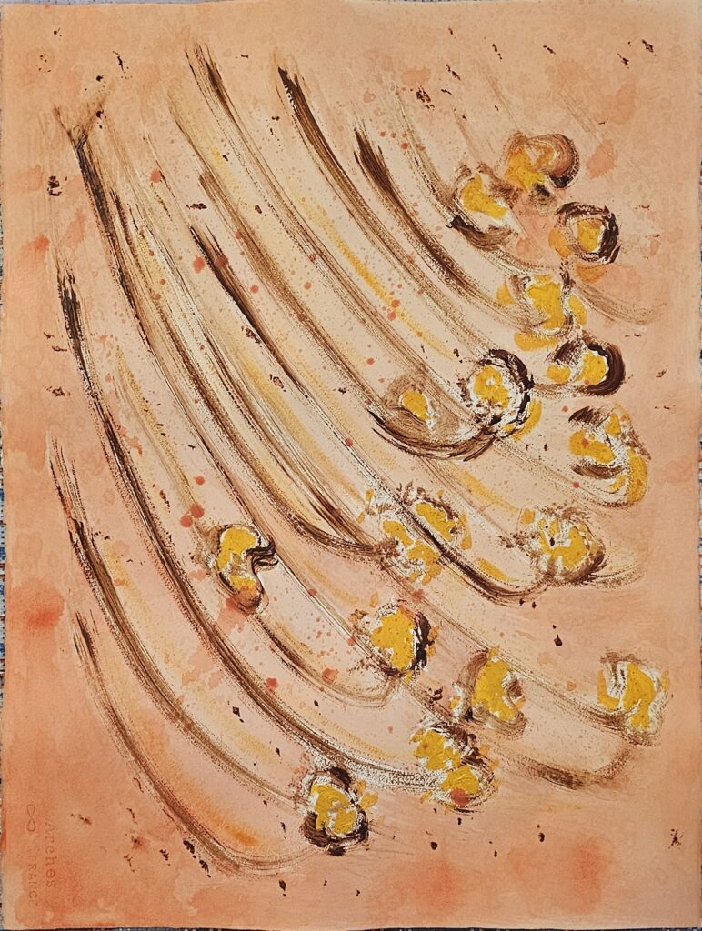 Cacao y pintura acrílica /cartulina 60x90 cm