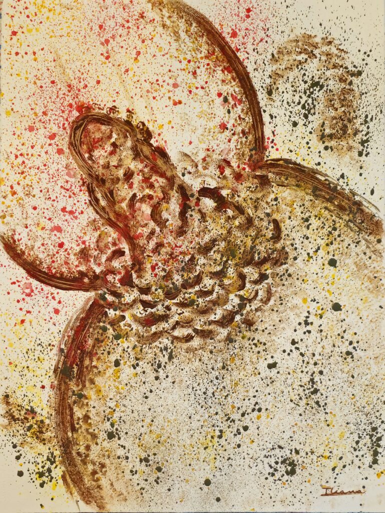 Cacao y pintura acrílica/cartulina 60x 90cm