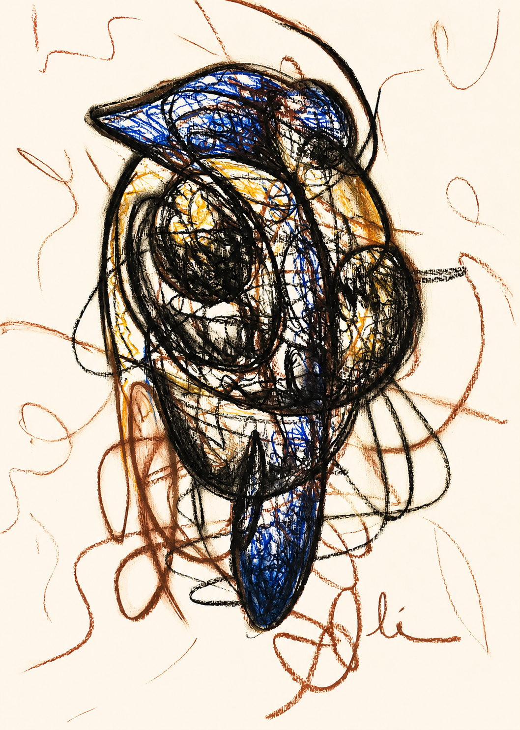 ´´Aparición´´, obra de Iliana Ugando, pastel sobre cartulina 2026