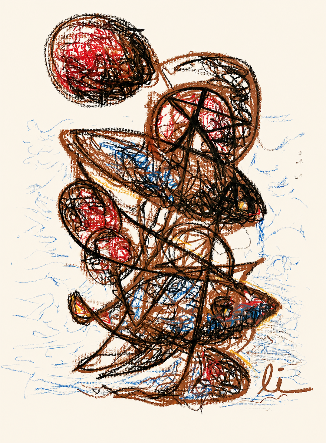 ´´Confluencia´´, obra de Iliana Ugando, pastel sobre cartulina 2026