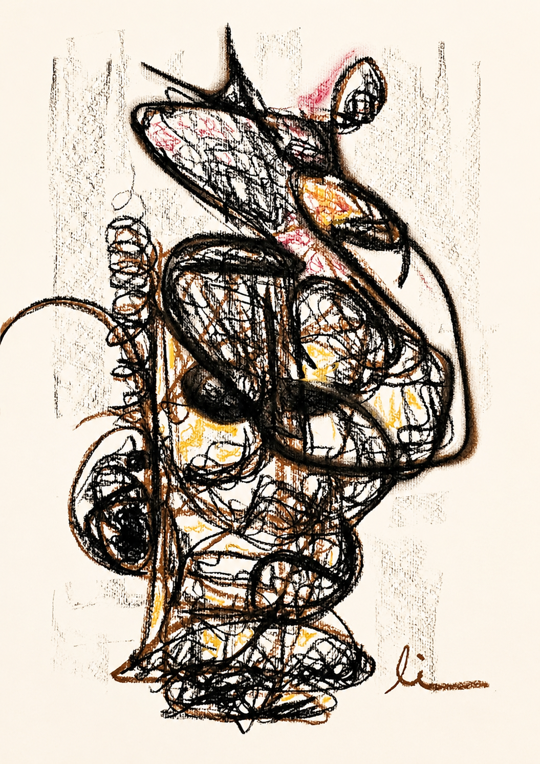 ´´Trama´´, obra de Iliana Ugando, pastel sobre cartulina 2026