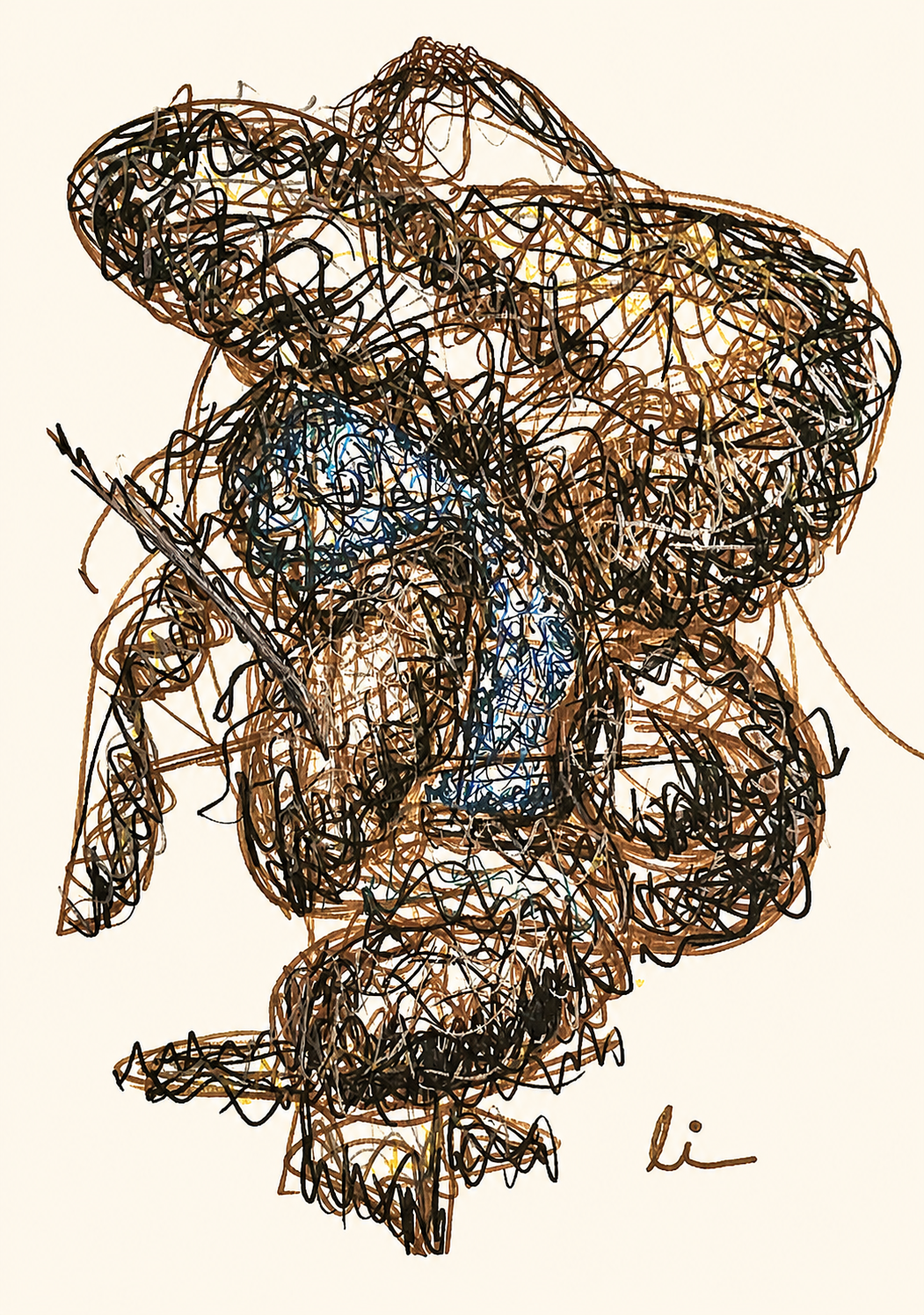 ´´Enigma´´, obra de Iliana Ugando, acrílico sobre cartulina 2026